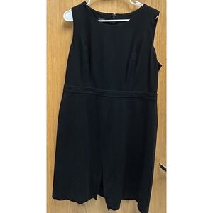Talbots Black Stretch Jumper Dress Womens Size 16P Teacher Classic Minimalist